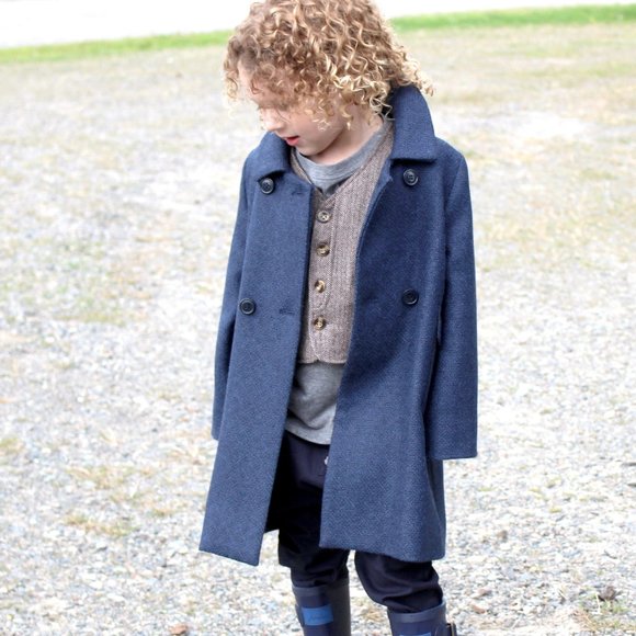 US 4 or US 6, coat, Easter, spring, tailored, lined, large pockets, NWOT, blue - Picture 7 of 9